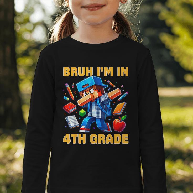 Bruh I'm In 4th Grade Dabbing Boys Kids Gamer Back To School Graphic Toddler Long Sleeve Tee Bruh I'm In 4th Grade Dabbing Boys Kids Gamer Back To School Graphic Toddler Long Sleeve Tee