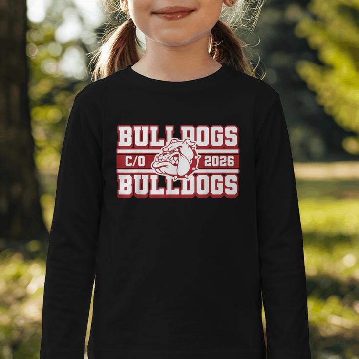 Bulldogs Class Of 2026 Back To School Senior Spirit M Graphic Toddler Long Sleeve Tee