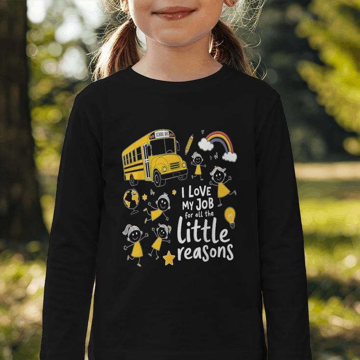 Bus Driver I Love My Job Little Reasons Back To School Graphic Toddler Long Sleeve Tee