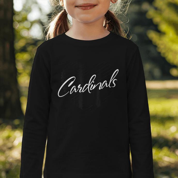 Cardinals Heart Back To School Spirit Graphic Toddler Long Sleeve Tee Cardinals Heart Back To School Spirit Graphic Toddler Long Sleeve Tee