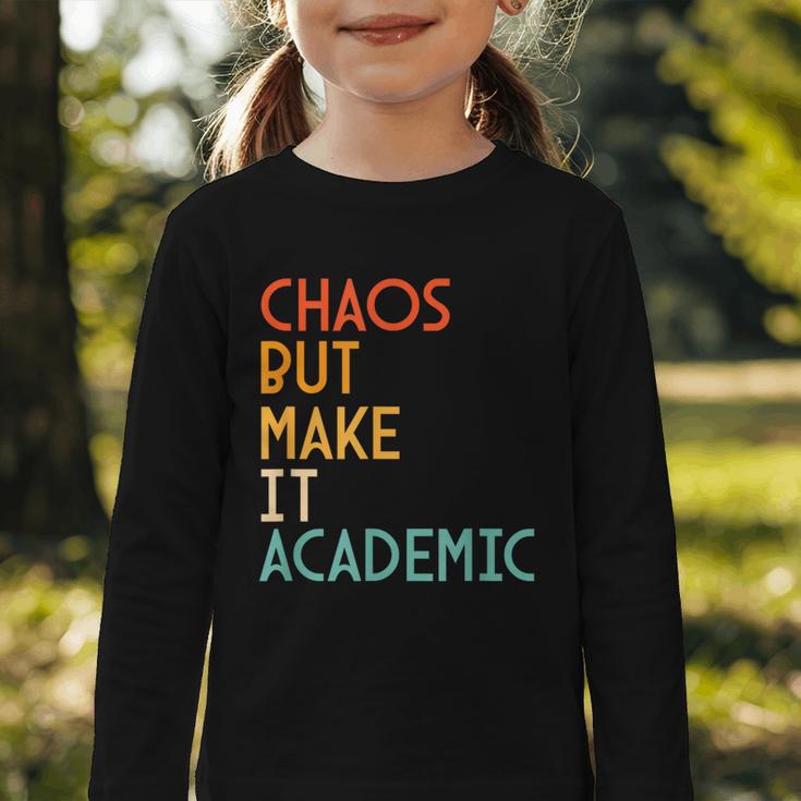 Chaos But Make It Academic Retro Back To School Graphic Toddler Long Sleeve Tee Chaos But Make It Academic Retro Back To School Graphic Toddler Long Sleeve Tee