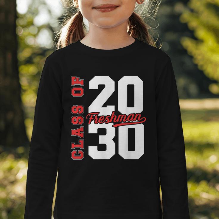 Class Of 2030 Freshman 2030 Back To School Graphic Toddler Long Sleeve Tee