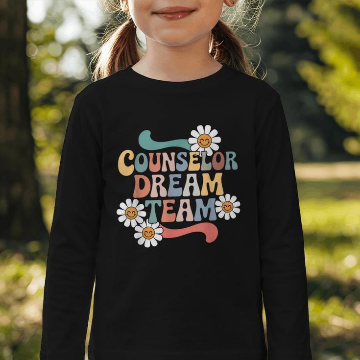 Counselor Dream Team Retro Back To School Counselor Squad Graphic Toddler Long Sleeve Tee