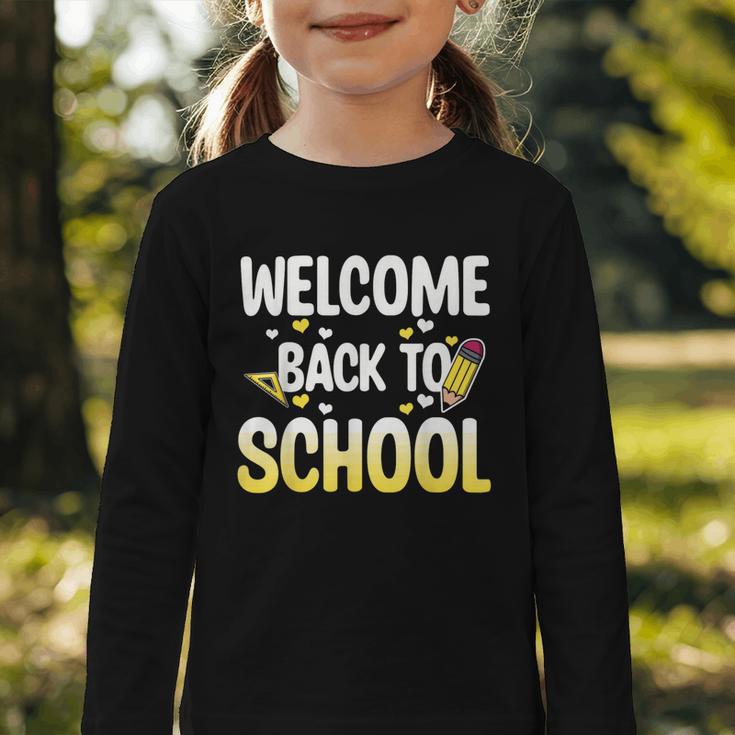 Cute Welcome Back To School 1st Day Back To School First Day Graphic Toddler Long Sleeve Tee Cute Welcome Back To School 1st Day Back To School First Day Graphic Toddler Long Sleeve Tee
