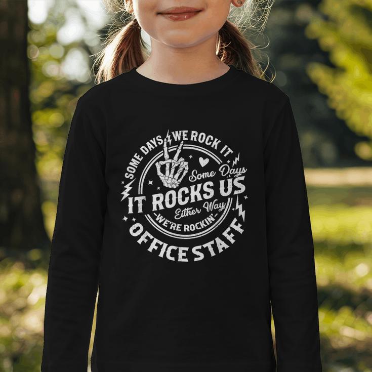 Some Days We Rock It Office Staff Back To School Graphic Toddler Long Sleeve Tee Some Days We Rock It Office Staff Back To School Graphic Toddler Long Sleeve Tee