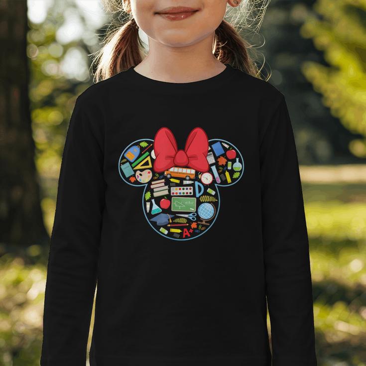 Disney Minnie Mouse Back To School Supplies Face Outline Graphic Toddler Long Sleeve Tee Disney Minnie Mouse Back To School Supplies Face Outline Graphic Toddler Long Sleeve Tee