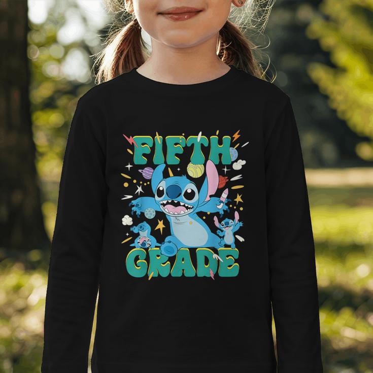 Disney Stitch Fifth Grade Back To School 1st Day Of School Graphic Toddler Long Sleeve Tee