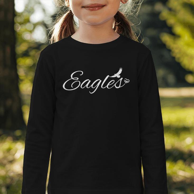 Eagles Mascot School Sports Fan Team Spirit Back To School Graphic Toddler Long Sleeve Tee
