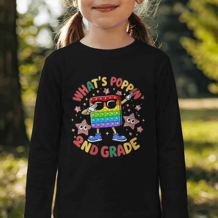 Fidget Toy What's Poppin 2nd Grade Back To School 2024 Graphic Toddler Long Sleeve Tee