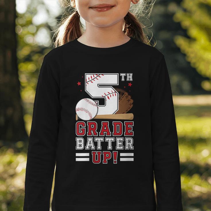Fifth Grade Batter Up Baseball First Day Back To School Graphic Toddler Long Sleeve Tee