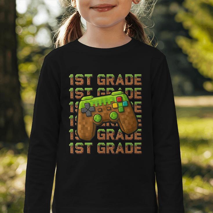 First Day Of 1st Grade Level Begins Back To School Girl Boy Graphic Toddler Long Sleeve Tee First Day Of 1st Grade Level Begins Back To School Girl Boy Graphic Toddler Long Sleeve Tee
