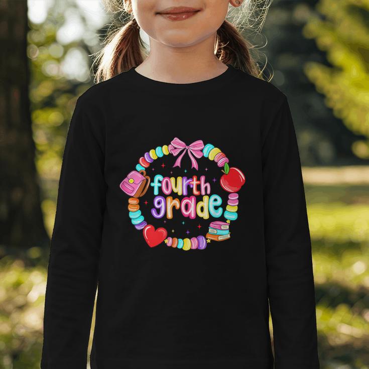 First Day Of 4th Grade Friendship Bracelet Back To School Graphic Toddler Long Sleeve Tee