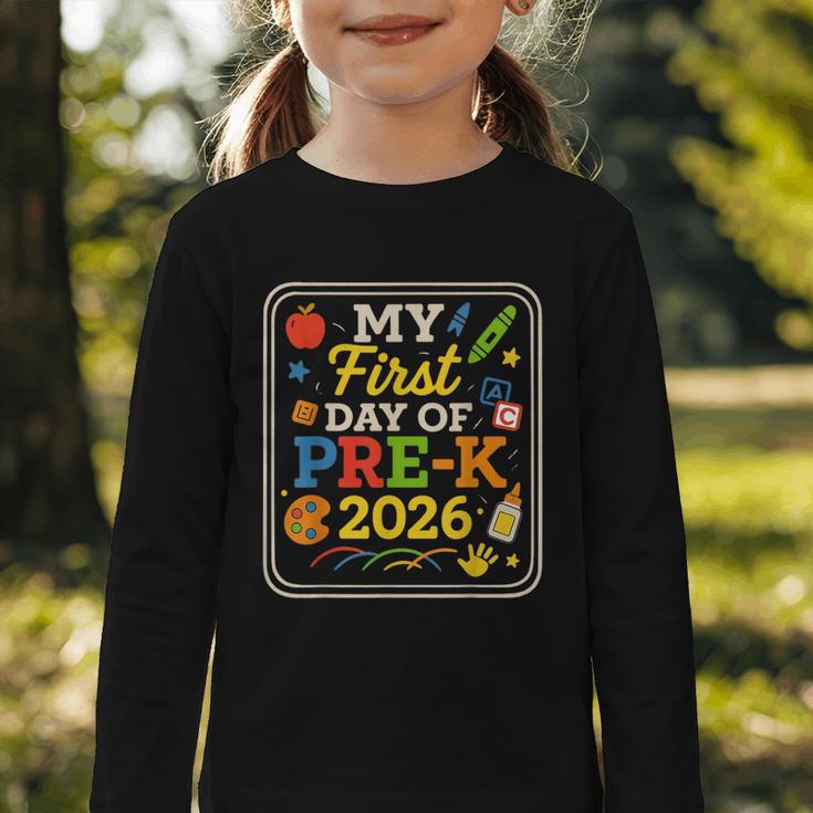 My First Day Of Pre-K 2026 Back To School Kids Graphic Toddler Long Sleeve Tee My First Day Of Pre-K 2026 Back To School Kids Graphic Toddler Long Sleeve Tee