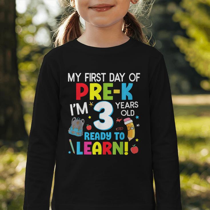 My First Day Of Pre-k Back To School Preschool Girls Boys Graphic Toddler Long Sleeve Tee My First Day Of Pre-k Back To School Preschool Girls Boys Graphic Toddler Long Sleeve Tee
