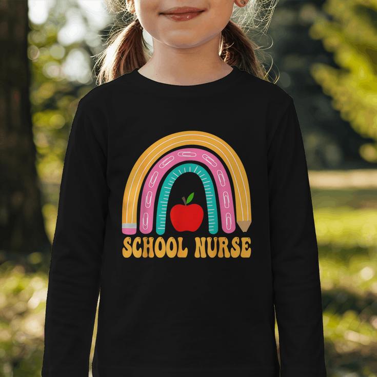 First Day Of School Nurse Back To School Rainbow Pencil Graphic Toddler Long Sleeve Tee First Day Of School Nurse Back To School Rainbow Pencil Graphic Toddler Long Sleeve Tee