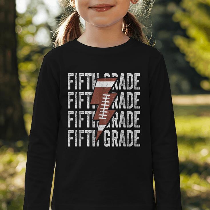 Football Fifth Grade First Day Of 5th Grade Back To School Graphic Toddler Long Sleeve Tee Football Fifth Grade First Day Of 5th Grade Back To School Graphic Toddler Long Sleeve Tee
