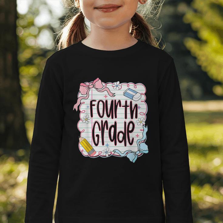 Fourth Grade Back To School For Girls Pink Notebook Graphic Toddler Long Sleeve Tee Fourth Grade Back To School For Girls Pink Notebook Graphic Toddler Long Sleeve Tee