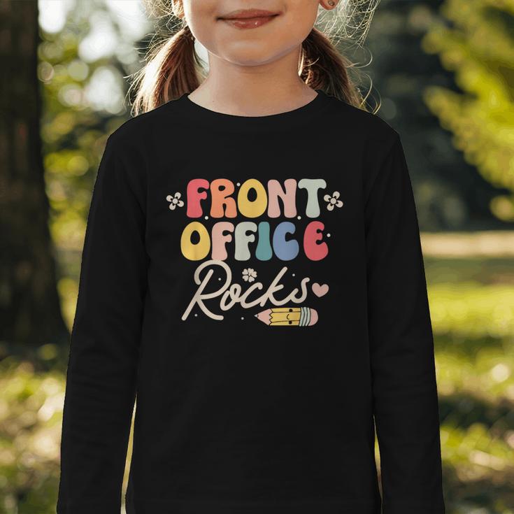 Front Office Rocks Back To School Secretary Admin Staff Tee Graphic Toddler Long Sleeve Tee