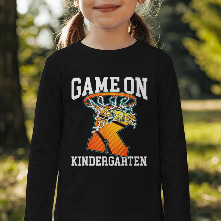 Game On Kindergarten Basketball Back To School Student Boys Graphic Toddler Long Sleeve Tee