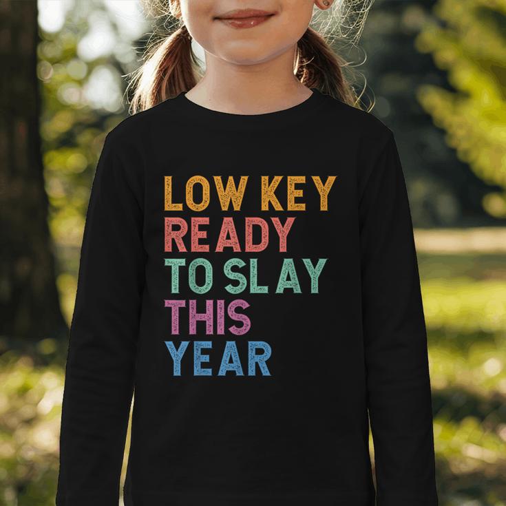 Gen Z Alpha Back To School Low Key Ready To Slay This Year Graphic Toddler Long Sleeve Tee Gen Z Alpha Back To School Low Key Ready To Slay This Year Graphic Toddler Long Sleeve Tee