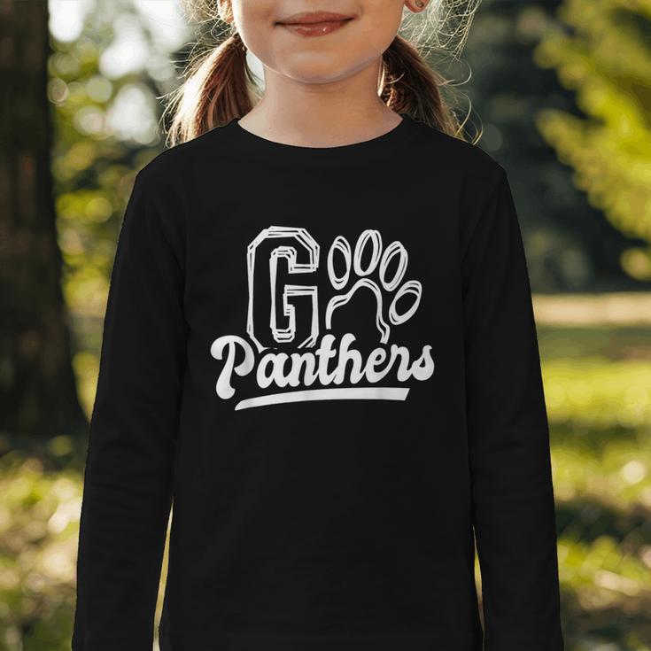 Go Cheer Panthers School Spirit Team Panther Back To School Graphic Toddler Long Sleeve Tee Go Cheer Panthers School Spirit Team Panther Back To School Graphic Toddler Long Sleeve Tee