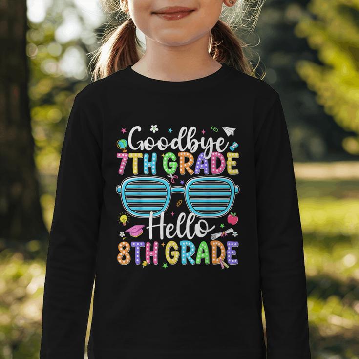 Goodbye 7th Grade Hello 8th Grade Graduation Back To School Graphic Toddler Long Sleeve Tee