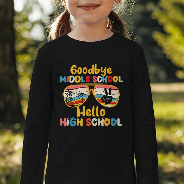 Goodbye Middle School Hello High School Back To School Graphic Toddler Long Sleeve Tee Goodbye Middle School Hello High School Back To School Graphic Toddler Long Sleeve Tee
