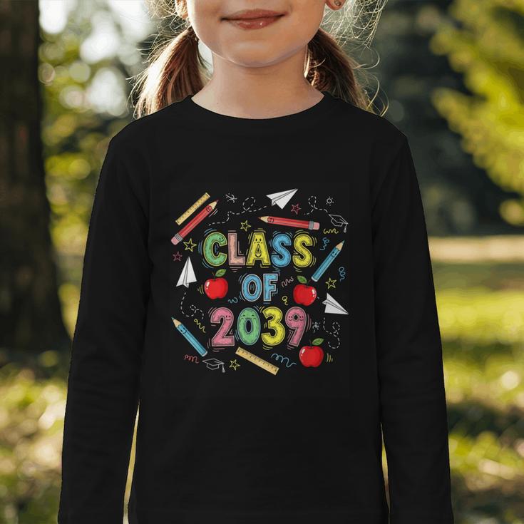 Graduation Class Of 2039 Groow With Me Senior Back To School Graphic Toddler Long Sleeve Tee Graduation Class Of 2039 Groow With Me Senior Back To School Graphic Toddler Long Sleeve Tee