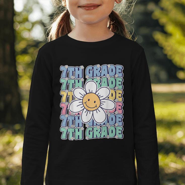 Groovy 7th Grade Back To School First Day Of Seventh Grade Graphic Toddler Long Sleeve Tee Groovy 7th Grade Back To School First Day Of Seventh Grade Graphic Toddler Long Sleeve Tee