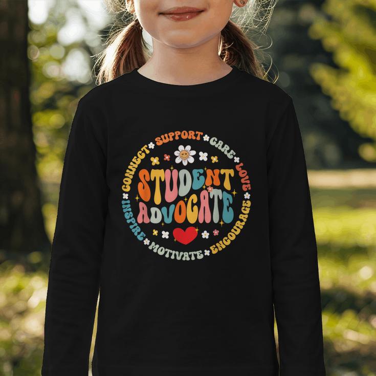 Groovy Student Advocate Appreciation Back To School Graphic Toddler Long Sleeve Tee Groovy Student Advocate Appreciation Back To School Graphic Toddler Long Sleeve Tee