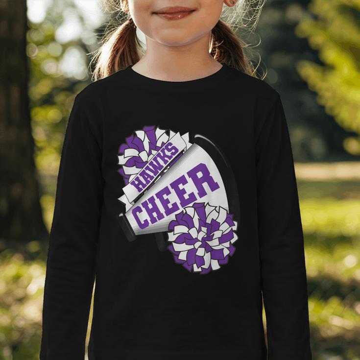 Hawks Cheer Back To School Cheerleading Spirit P Graphic Toddler Long Sleeve Tee Hawks Cheer Back To School Cheerleading Spirit P Graphic Toddler Long Sleeve Tee