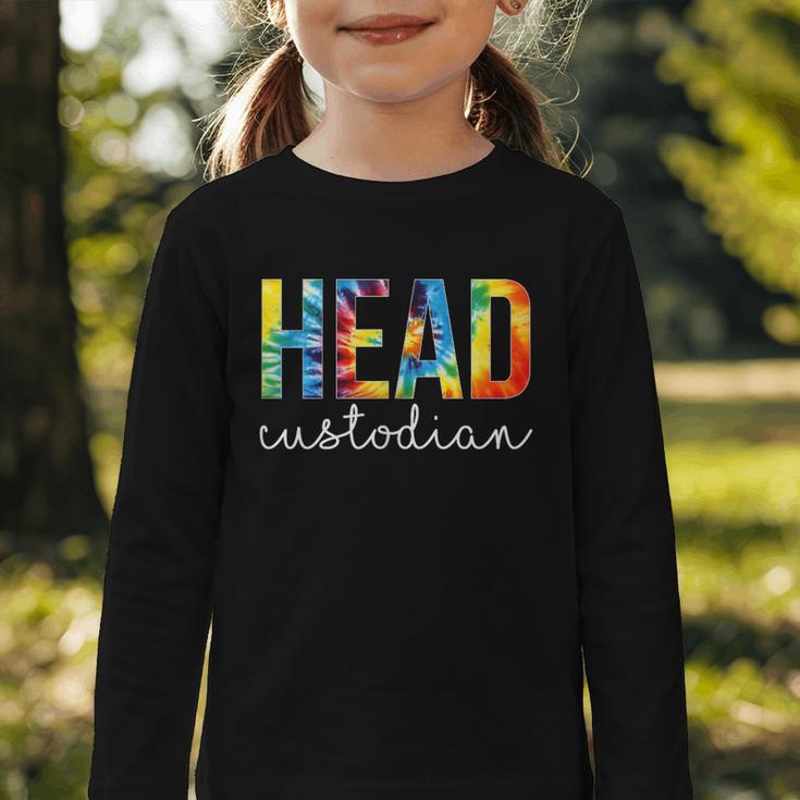 Head Custodian Women Tie Dye Back To School Appreciation Day Graphic Toddler Long Sleeve Tee Head Custodian Women Tie Dye Back To School Appreciation Day Graphic Toddler Long Sleeve Tee