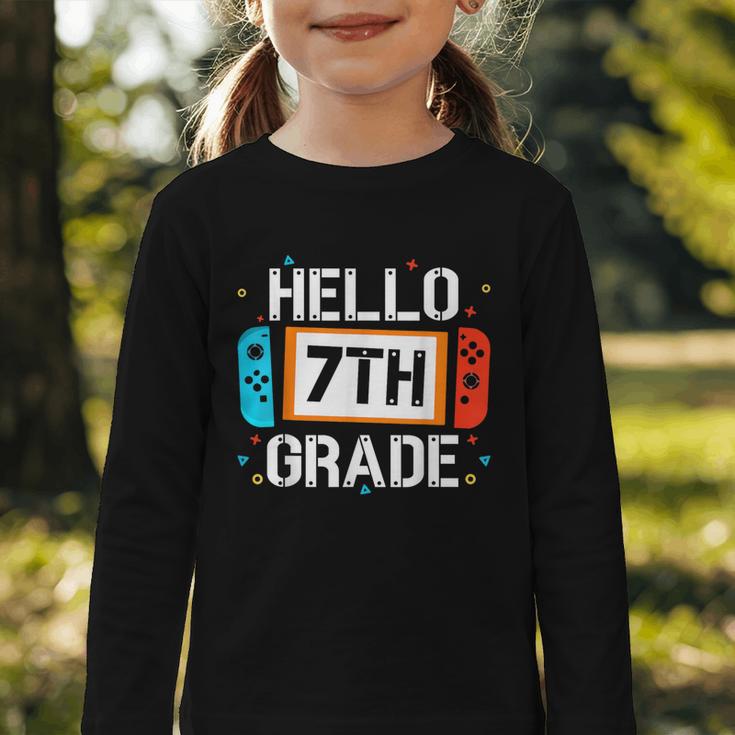Hello 7th Grade Back To School Video Game Seventh Grade Boys Graphic Toddler Long Sleeve Tee Hello 7th Grade Back To School Video Game Seventh Grade Boys Graphic Toddler Long Sleeve Tee