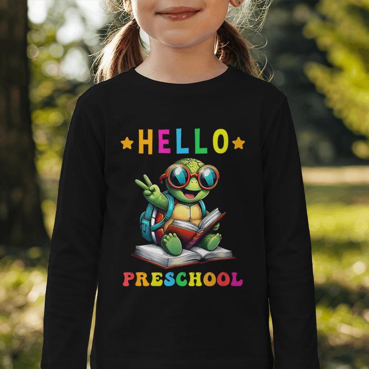 Hello Turtle Lovers From Back To School For Boys And Girls Graphic Toddler Long Sleeve Tee Hello Turtle Lovers From Back To School For Boys And Girls Graphic Toddler Long Sleeve Tee