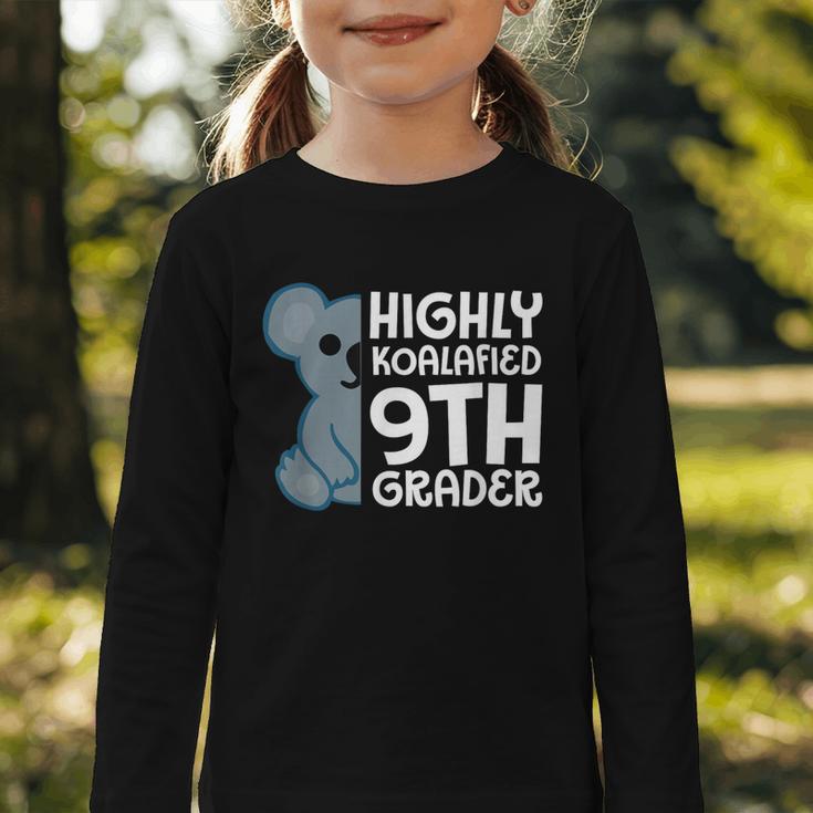 Highly Koalafied 9th Grader Koala Back To School Graphic Toddler Long Sleeve Tee Highly Koalafied 9th Grader Koala Back To School Graphic Toddler Long Sleeve Tee