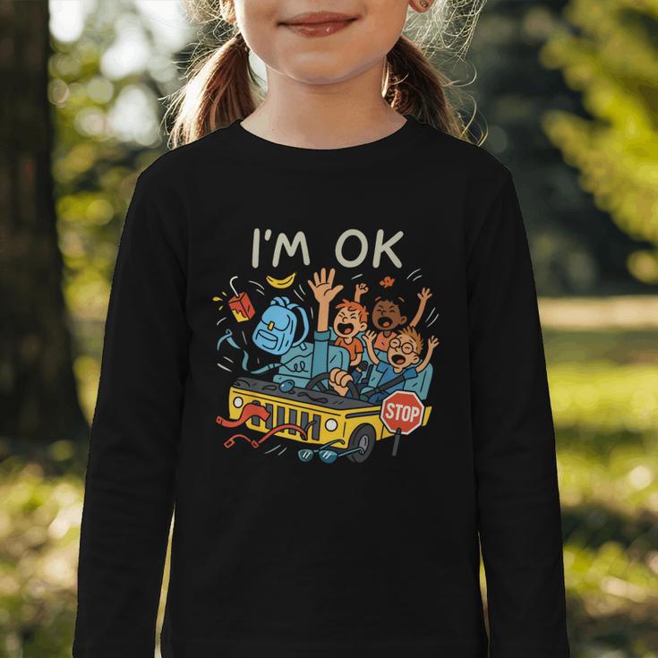 Humorous Graphic Art For School Bus Driver Back To School Graphic Toddler Long Sleeve Tee Humorous Graphic Art For School Bus Driver Back To School Graphic Toddler Long Sleeve Tee