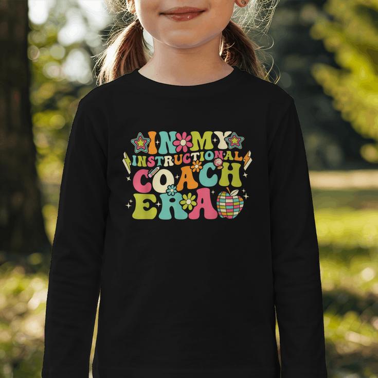 In My Instructional Coach Era Groovy Back To School Graphic Toddler Long Sleeve Tee