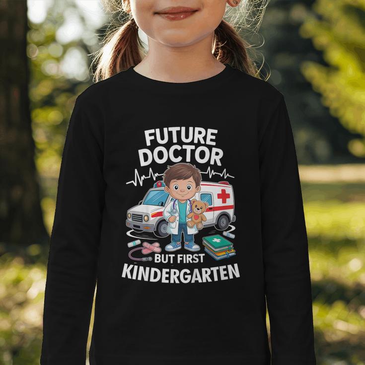 Kids Future Doctor Kindergarten Student Back To School Boy Kids Graphic Toddler Long Sleeve Tee