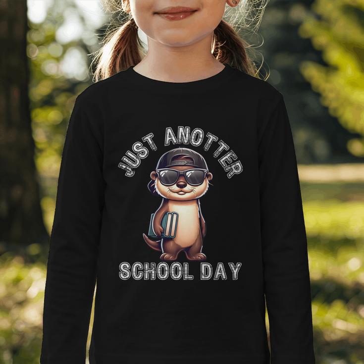 Kids Just Anotter School Day Otter Boys First Day Back To School Graphic Toddler Long Sleeve Tee