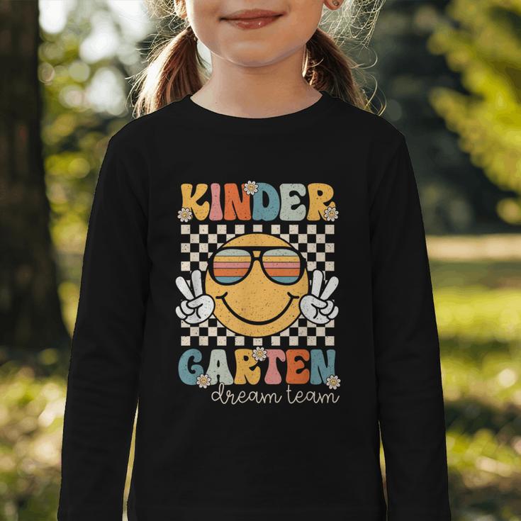 KinderGarten Dream Team Smile Retro Back To School Kinder Graphic Toddler Long Sleeve Tee KinderGarten Dream Team Smile Retro Back To School Kinder Graphic Toddler Long Sleeve Tee