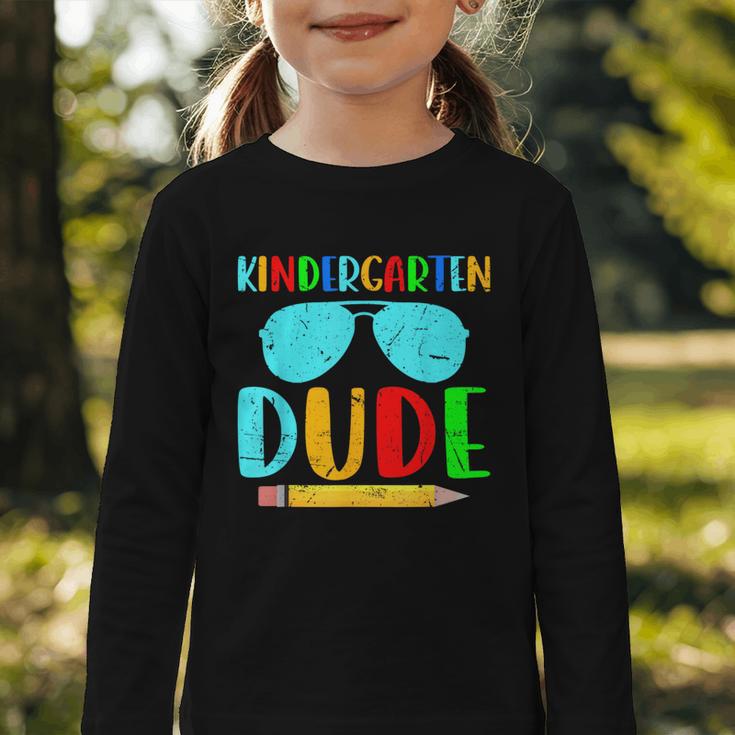 Kindergarten Dude First Day Back To School Kids Boys Graphic Toddler Long Sleeve Tee Kindergarten Dude First Day Back To School Kids Boys Graphic Toddler Long Sleeve Tee