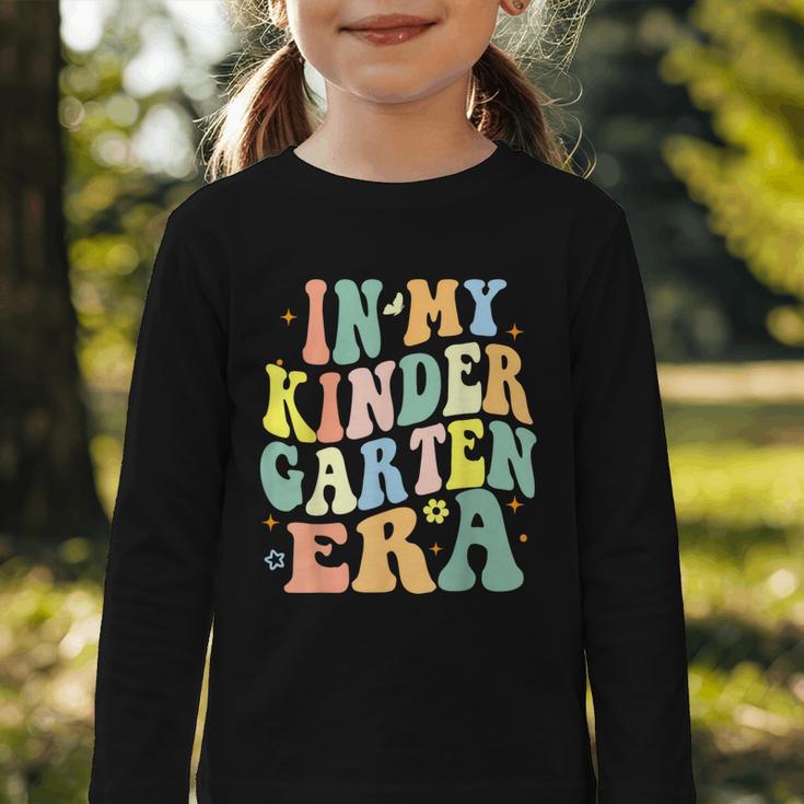 Kindergarten Era Happy Back To School Groovy Kids Boys Girls Graphic Toddler Long Sleeve Tee Kindergarten Era Happy Back To School Groovy Kids Boys Girls Graphic Toddler Long Sleeve Tee