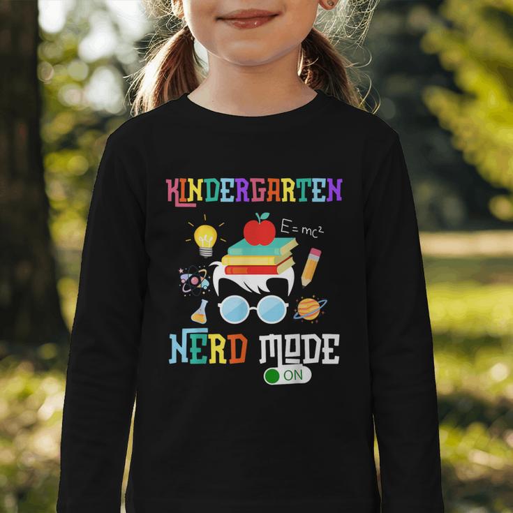 Kindergarten Nerd Mode On Back To School Science Kids Boys Graphic Toddler Long Sleeve Tee Kindergarten Nerd Mode On Back To School Science Kids Boys Graphic Toddler Long Sleeve Tee