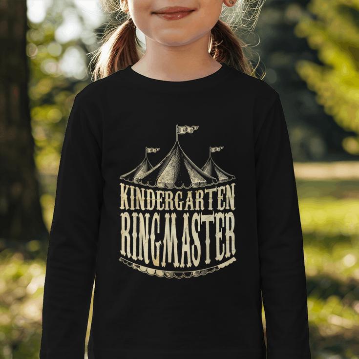 Kindergarten Ringmaster Carnival Back To School Circus Staff Graphic Toddler Long Sleeve Tee Kindergarten Ringmaster Carnival Back To School Circus Staff Graphic Toddler Long Sleeve Tee