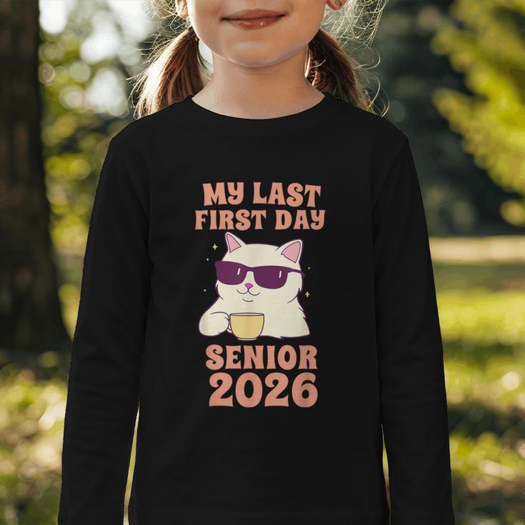 My Last First Day Senior 2026 Cat Back To School Class 2026 Graphic Toddler Long Sleeve Tee My Last First Day Senior 2026 Cat Back To School Class 2026 Graphic Toddler Long Sleeve Tee