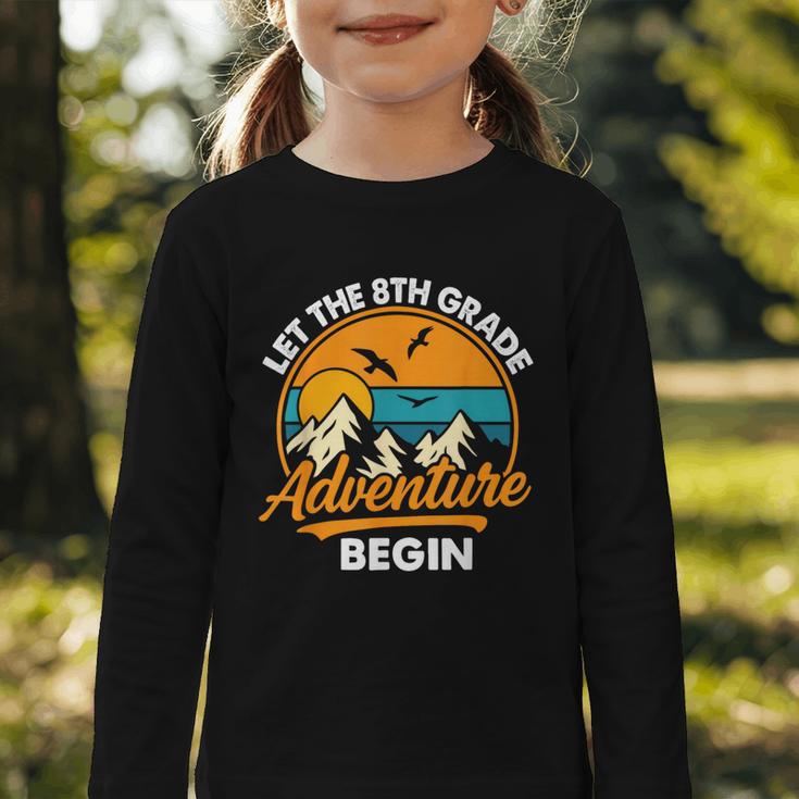 Let The 8th Grade Adventure Begin Back To School Graphic Toddler Long Sleeve Tee Let The 8th Grade Adventure Begin Back To School Graphic Toddler Long Sleeve Tee