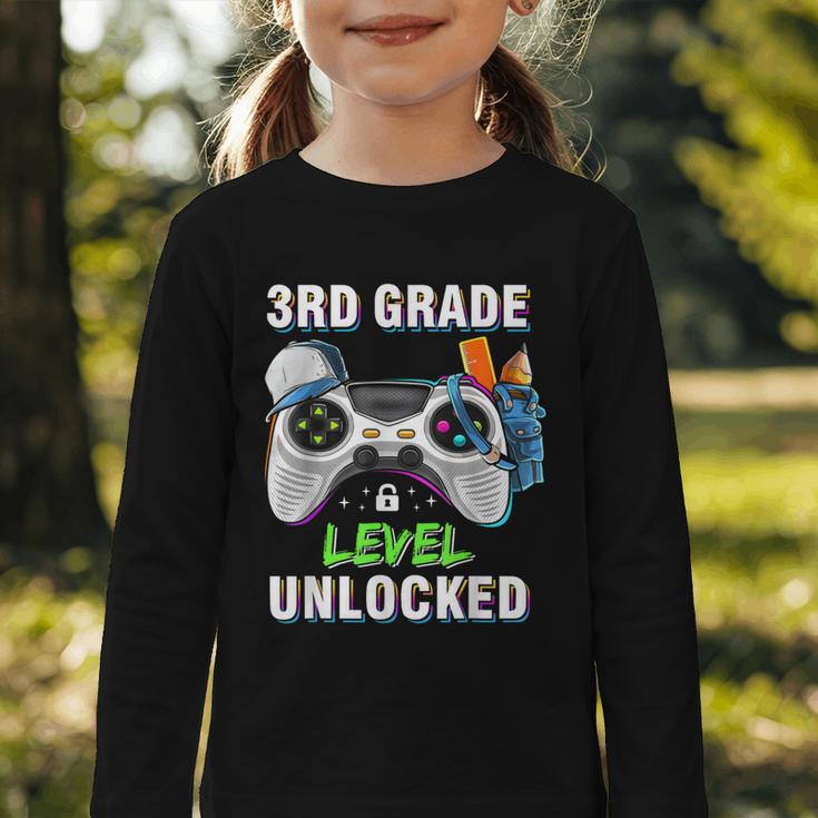 Level 3rd Grade Unlocked Back To School First Day Boys Kids Graphic Toddler Long Sleeve Tee Level 3rd Grade Unlocked Back To School First Day Boys Kids Graphic Toddler Long Sleeve Tee