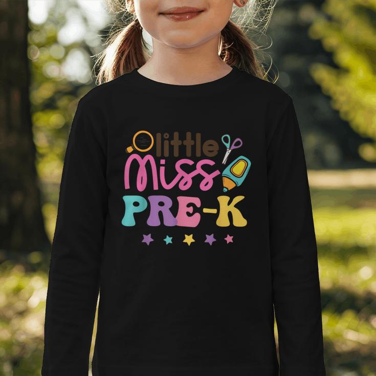 Little Miss Pre-K Preschool First Day Back To School Girls Graphic Toddler Long Sleeve Tee Little Miss Pre-K Preschool First Day Back To School Girls Graphic Toddler Long Sleeve Tee