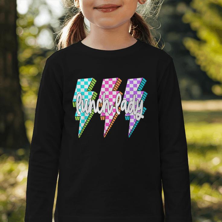 Lunch Lady Back To School Checkered First Day Of School Graphic Toddler Long Sleeve Tee Lunch Lady Back To School Checkered First Day Of School Graphic Toddler Long Sleeve Tee