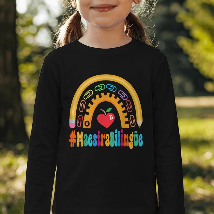 Maestra Bilingüe Appreciation Week Back To School Graphic Toddler Long Sleeve Tee